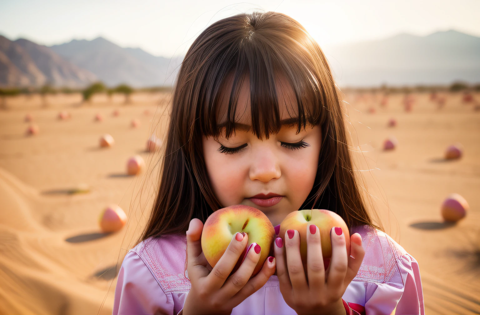 arafa girl holding two apples in front of her face, she is eating a peach, one holds apple in hand, holding an apple, comer frutas podres, she eating a peach, partially cupping her hands, alta - chave, chave alta, Foto editorial, Candid portrait photo, Holding Easter eggs, with apple, Foto de estoque