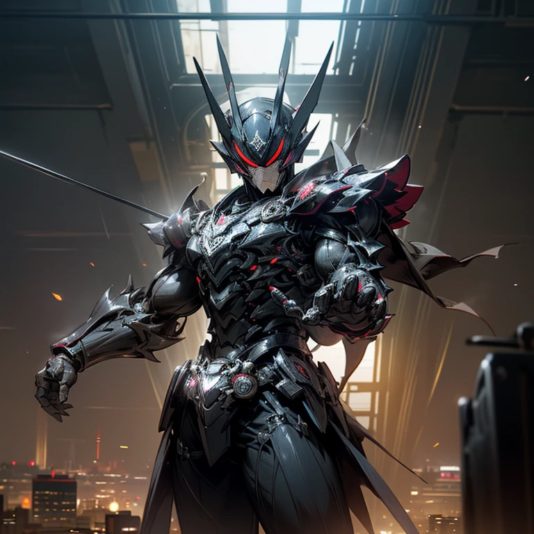 evilの巨大ロボット,evil,Break, destroying the city.,Break in 街 detailed background,masterpiece,best quality,super detailed,super fine illustration,8k,dynamic angle,