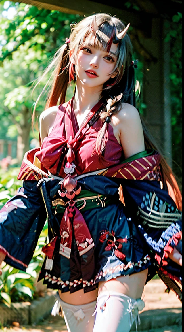 masterpiece, best quality, ultra-detailed, glistening shiny, glowing light, ray tracing, HDR, deph of field, (perfect face, detailed face, detailed eyes,perfect handedium boobs:1.5),8k,HD,ultra realistic face,ray tracing,perfect lighting,best quality, ultra-detailed, shiny eyes, (looking at viewer,open mouth smile:1.1),((1girl)), (mature female:1.4),cowboy shot,thighs,pov, seductive pose.
masterpiece, best quality, absurdres, perfect anatomy, 1girl, solo, Nakiri Ayame, long hair, braids, AyameShrine, japanese clothes, hakama skirt, white thighhighs, Nakiri Ayame