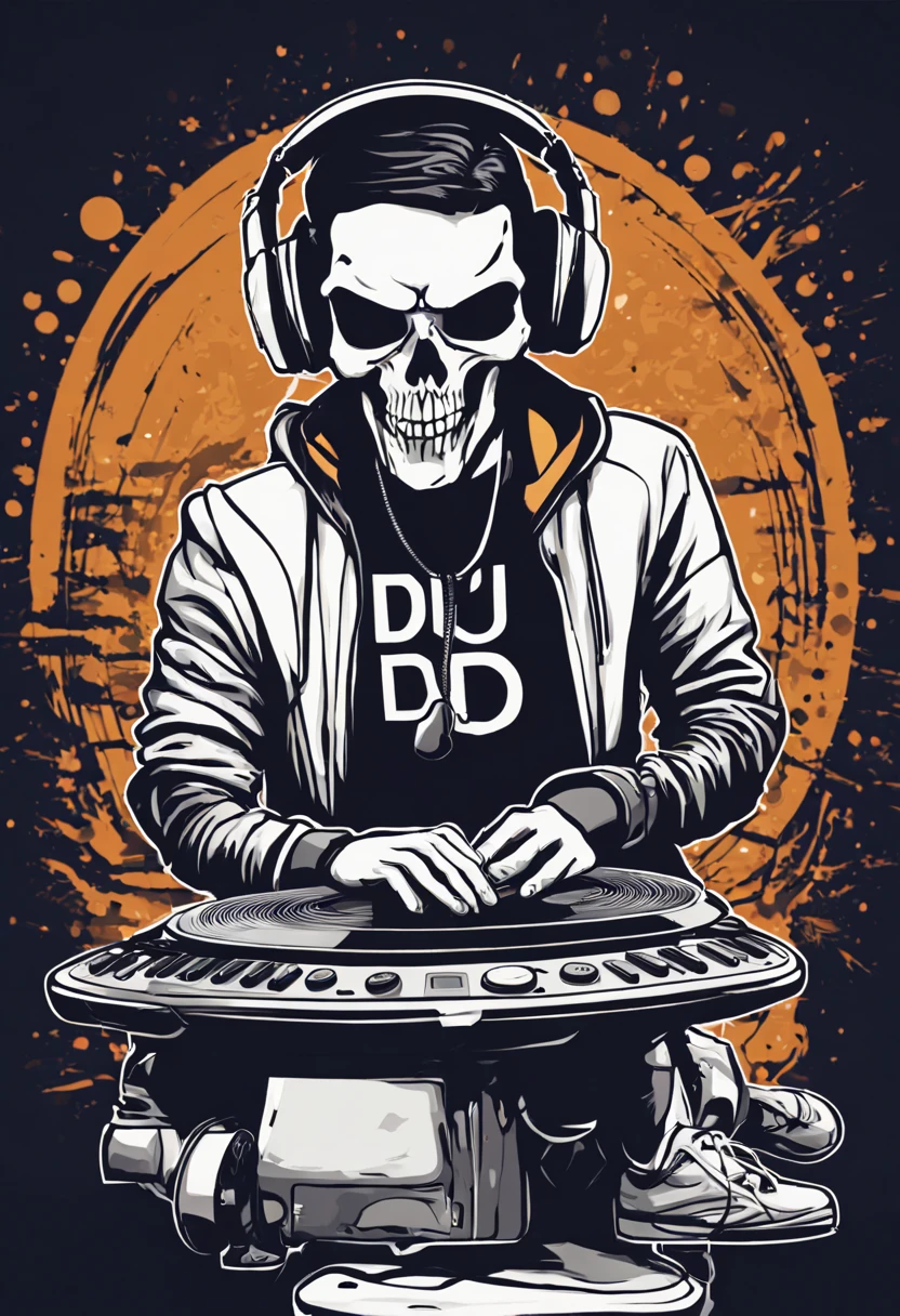 arte estilo pacth adesivo para estampa de bone com o tema de dj