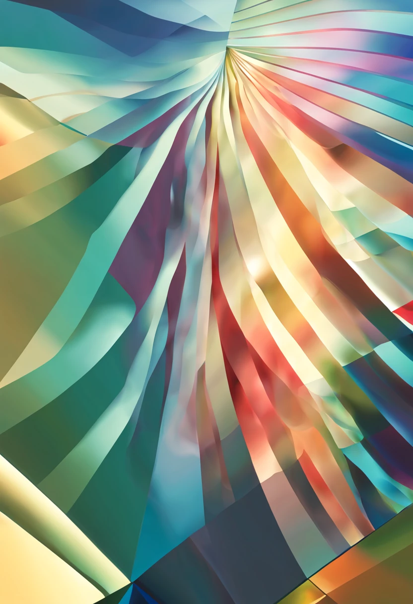 simple diminished segmented wavy translucent spectral light split prism world perspective