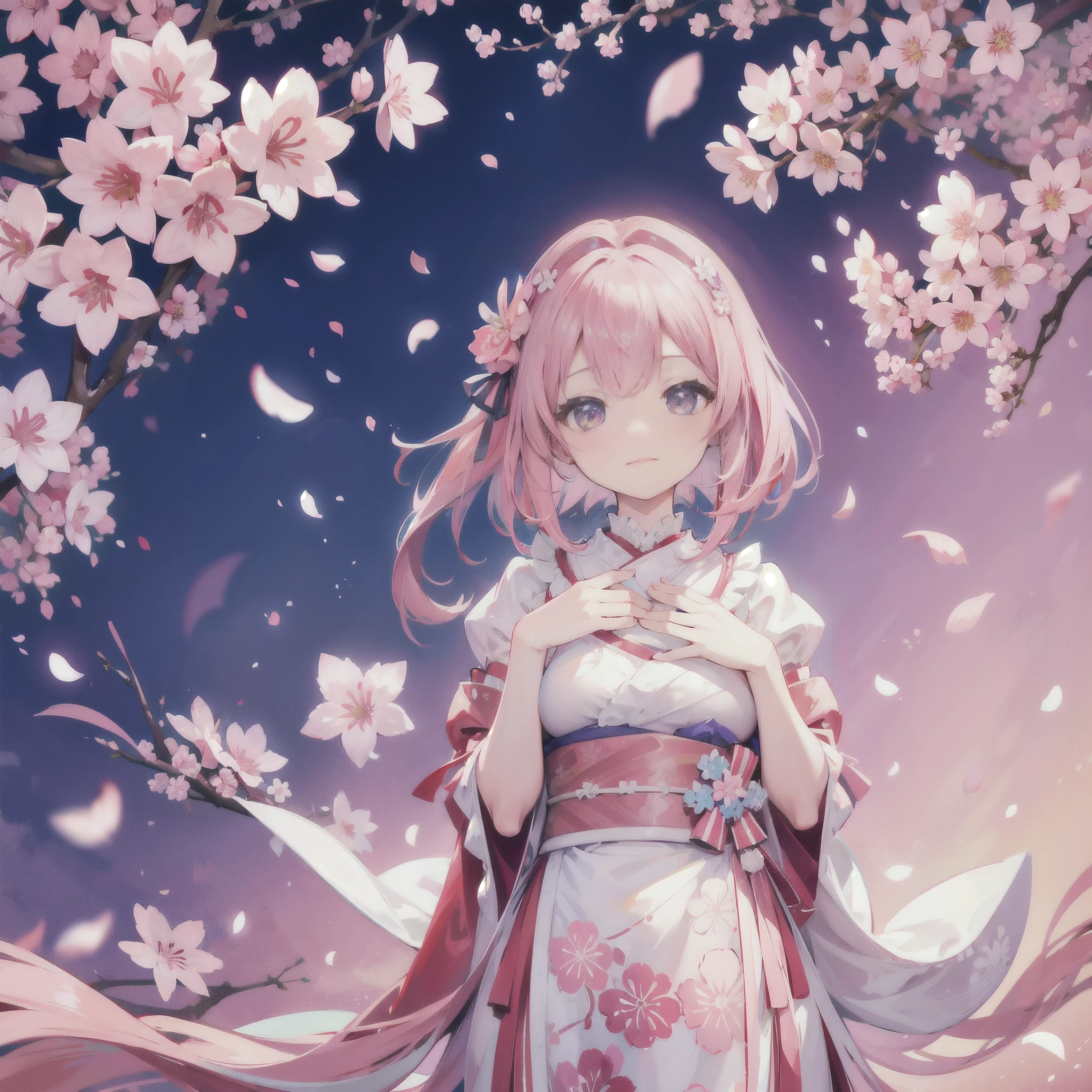Seamless pattern, Sakura petal flowers