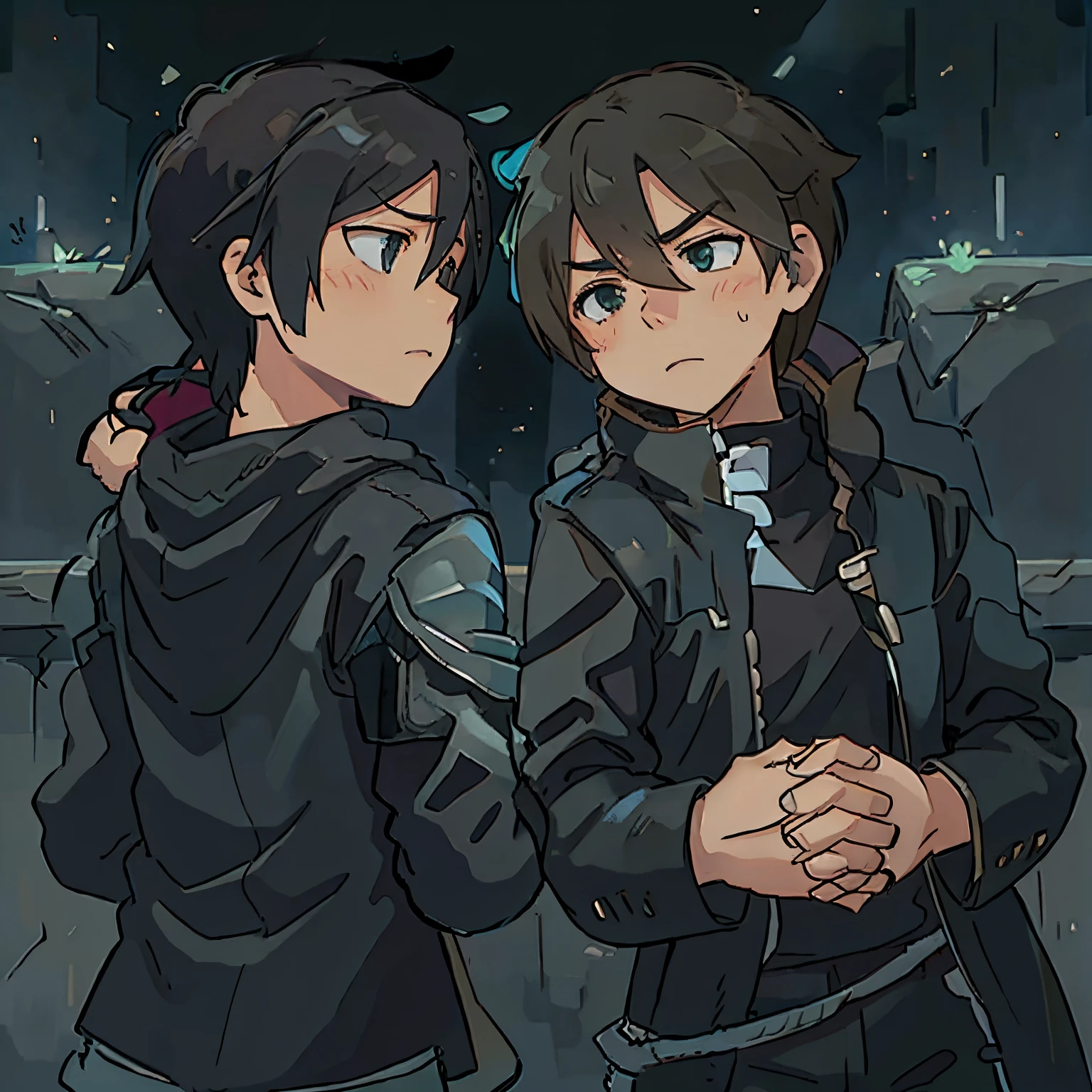 Kirito and Guts fist bumping