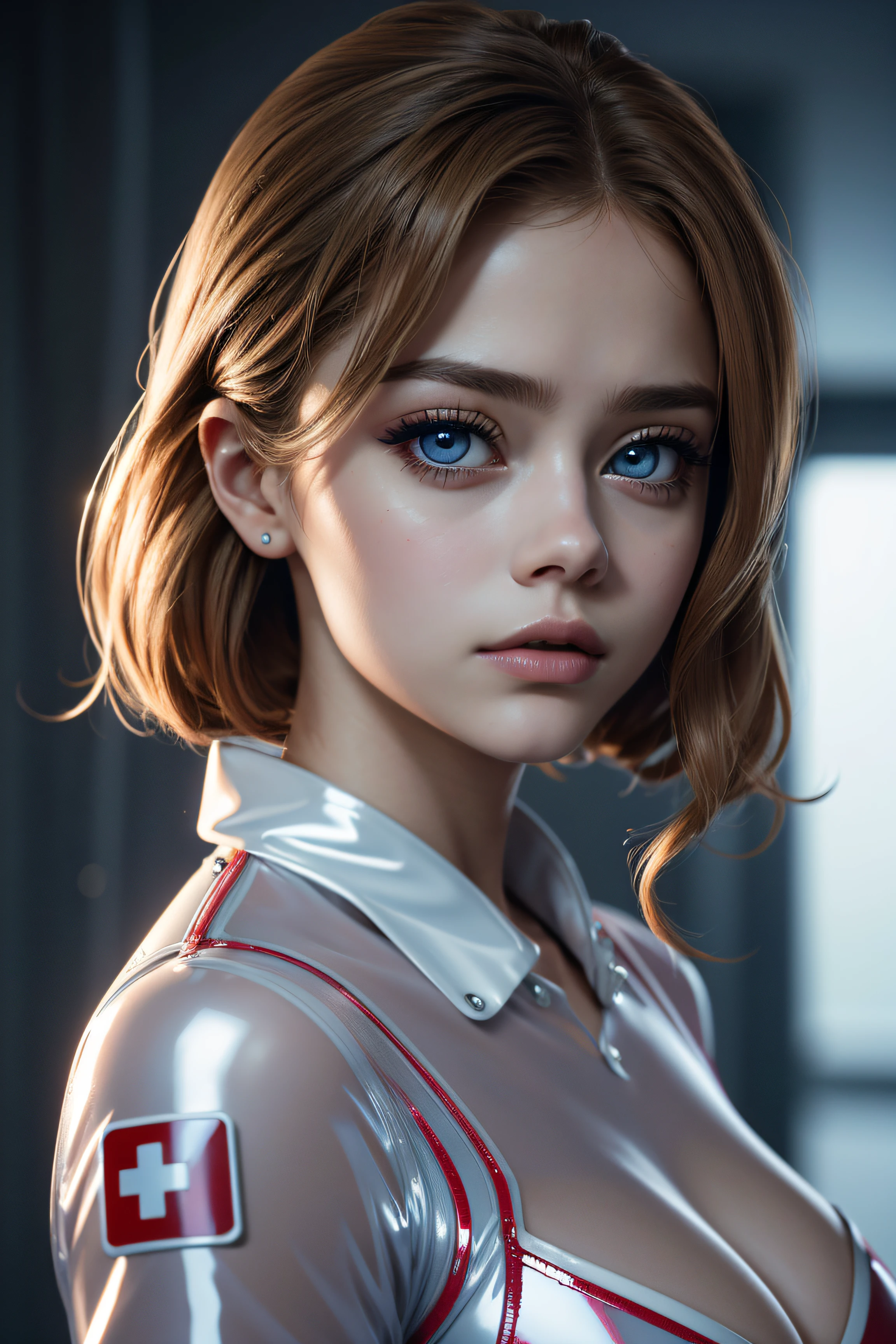 (extremely detailed CG unity 8k wallpaper,masterpiece, best quality, ultra-detailed,A delicate face),1girl, detailed,nurse uniform, super cute,