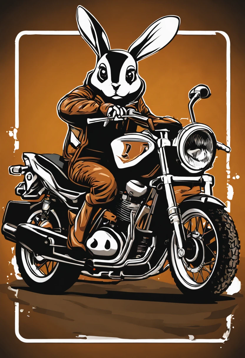 arte estilo pacth adesivo para estampa de bone com o tema coelho clube de motoqueiros