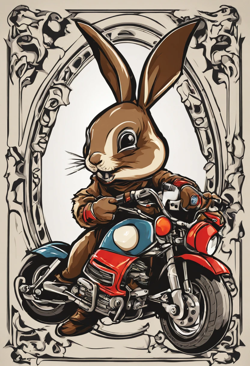 arte estilo pacth adesivo para estampa de bone com o tema coelho clube de motoqueiros