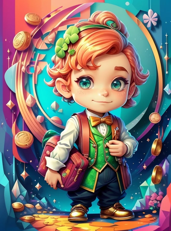 ) ((cute leprechaun with a big bag and coins and clovers)) ((Mikey)) - Criador: Walt Disney2023) ), ,, ( Walt Disney acolchoamento ,multidimensional geometric wall PORTRAIT, arte, Chibi,
Yang08k, lindo, Colouring,Rose
Primary works, qualidade superior, melhor qualidade, Arte Oficial, Beautiful and Aesthetic,)) ), ,,  Walt Disney acolchoamento ,multidimensional geometric wall PORTRAIT, arte, Chibi,
Yang08k, lindo, (Colouring, rosa), amarelo ,azul ,vermelho e branco)
Primary works, qualidade superior, melhor qualidade, Arte Oficial, Beautiful and Aesthetic,