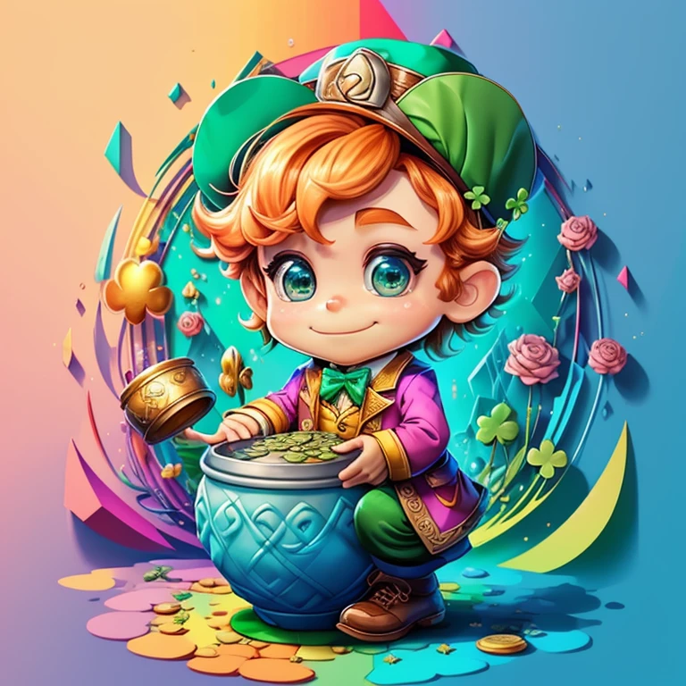 ) ((cute leprechaun with a big pot of coins and clovers)) ((Mikey) - Criador: Walt Disney2023) ), ,, ( Walt Disney acolchoamento ,multidimensional geometric wall PORTRAIT, arte, Chibi,
Yang08k, lindo, Colouring,Rose
Primary works, qualidade superior, melhor qualidade, Arte Oficial, Beautiful and Aesthetic,)) ), ,,  Walt Disney acolchoamento ,multidimensional geometric wall PORTRAIT, arte, Chibi,
Yang08k, lindo, (Colouring, rosa), amarelo ,azul ,vermelho e branco)
Primary works, qualidade superior, melhor qualidade, Arte Oficial, Beautiful and Aesthetic,