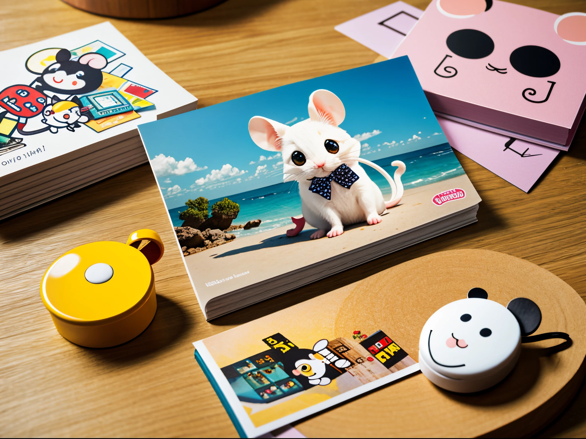 colorful postcards on a table