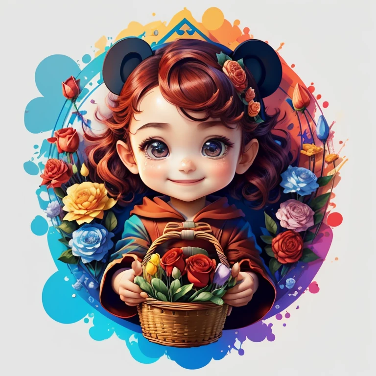 ) ((cute baby red hood smiling holding a basket of flowers) ((Mikey))  - Criador: Walt Disney2023) ), ,, ( Walt Disney acolchoamento ,multidimensional geometric wall PORTRAIT, arte, Chibi,
Yang08k, lindo, Colouring,Rose
Primary works, qualidade superior, melhor qualidade, Arte Oficial, Beautiful and Aesthetic,)) ), ,,  Walt Disney acolchoamento ,multidimensional geometric wall PORTRAIT, arte, Chibi,
Yang08k, lindo, (Colouring, rosa), amarelo ,azul ,vermelho e branco)
Primary works, qualidade superior, melhor qualidade, Arte Oficial, Beautiful and Aesthetic,
