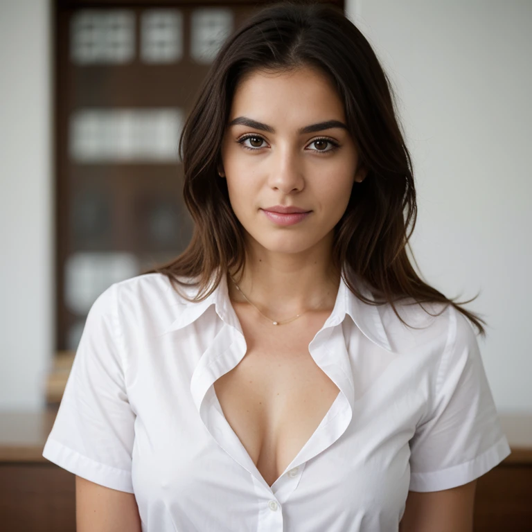 .RAW, analogue, Nikon Z 85mm,((La mejor calidad)), ((Obra maestra)), ((realista)),Imagen vintage, hermosa mujer francesa, 18yr old, posando en una escuela,Traje de porrista, (Pecas:0.6), Detalles intrincados, Altamente detallado, foco nítido, profesional, 4k, Dios Rayos, Modelo de mano, Impresionantes ojos azules, little guy, Altas Resoluciones, Detailed facial features, High detail, foco nítido, Suave, extremadamente detallado, Foto_\(ultra\), fotorrealista, Medias, realista, Post-procesamiento, maximum details, aspereza, vida real, ultra realista, Fotorrealismo, 8k UHD, Luz SEMHUETA, Cara rusa, Pecho grande, curva, Figura de reloj de arena, camisa, grande, large buttockss, Camisa de oficina, En pie, Vestida de porrista, Erotic and sexy, senos enormes, cabello muy largo
