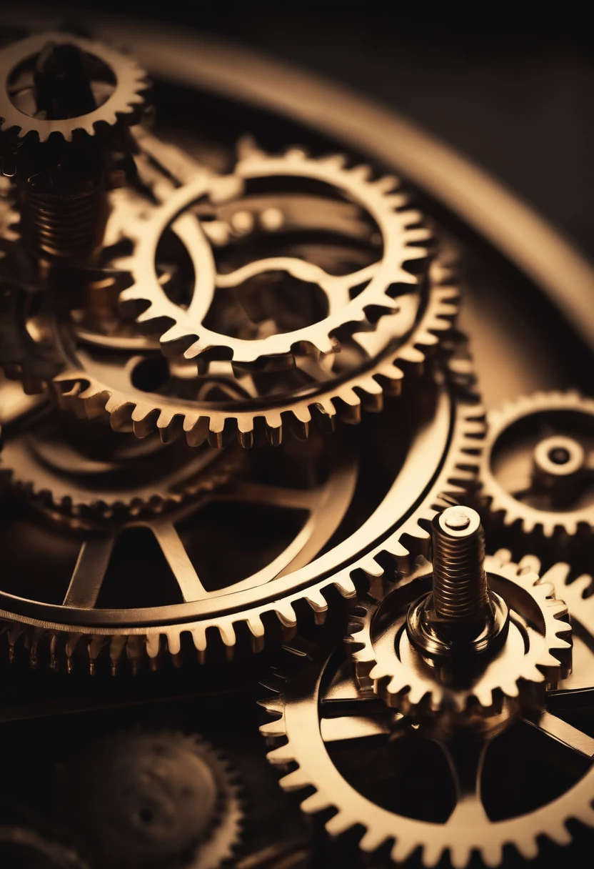 photo realistic macro image of clock gears and springs