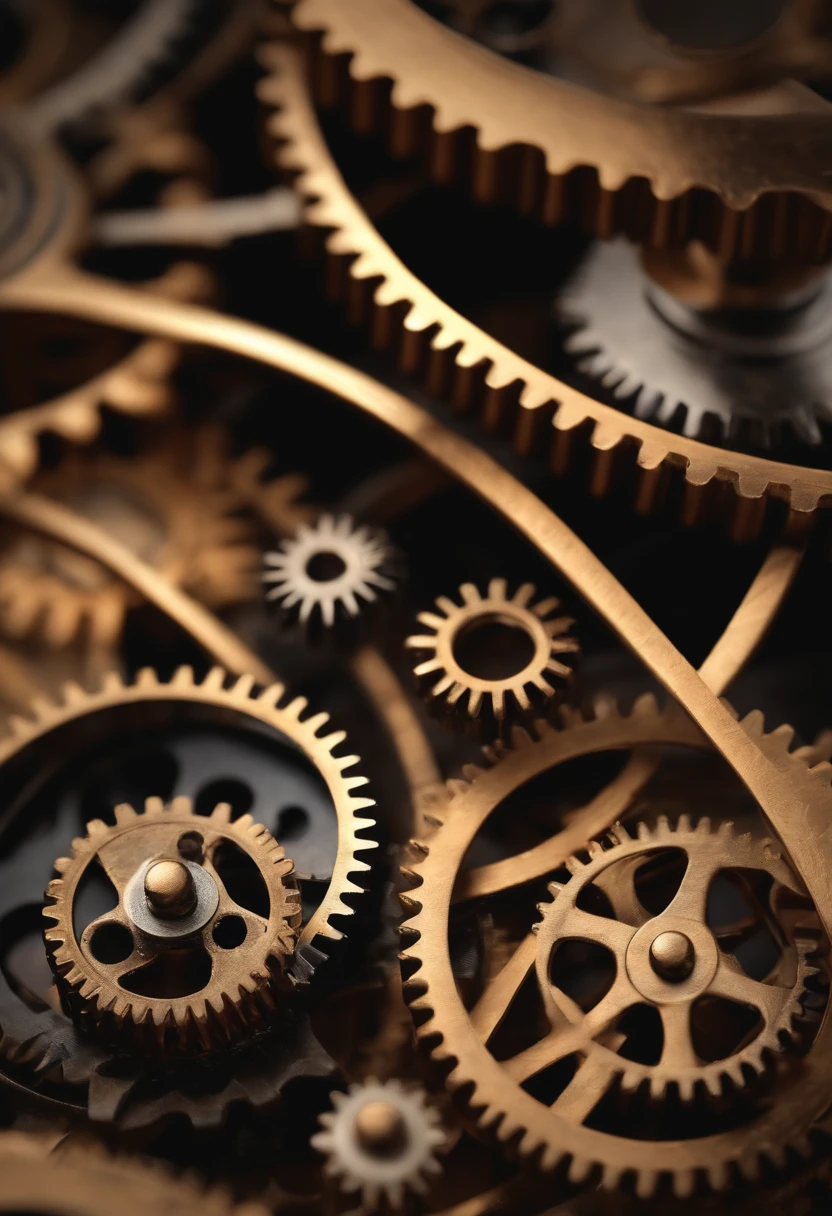 photo realistic macro image of clock gears and springs