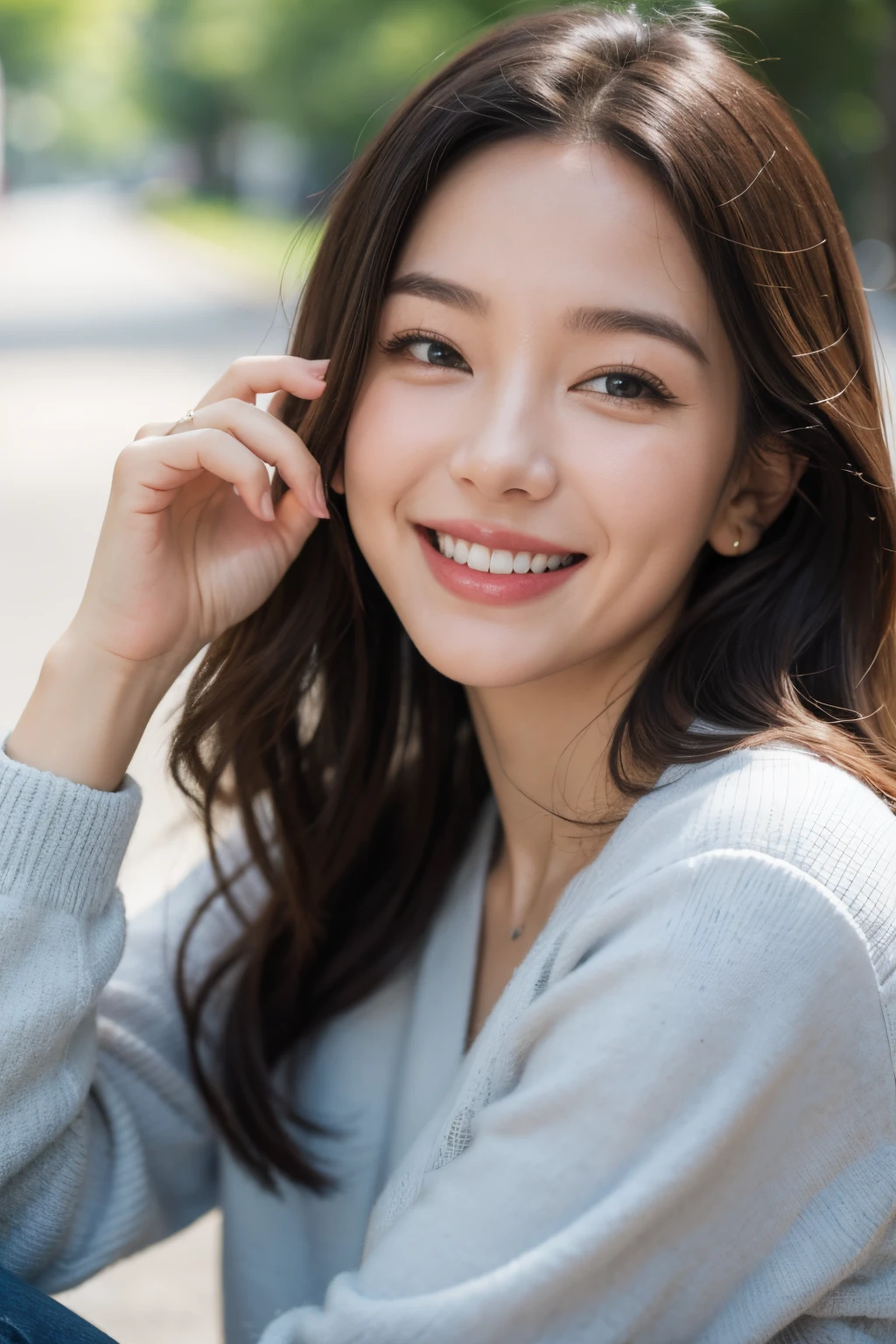 portrait of a happy woman who smiles