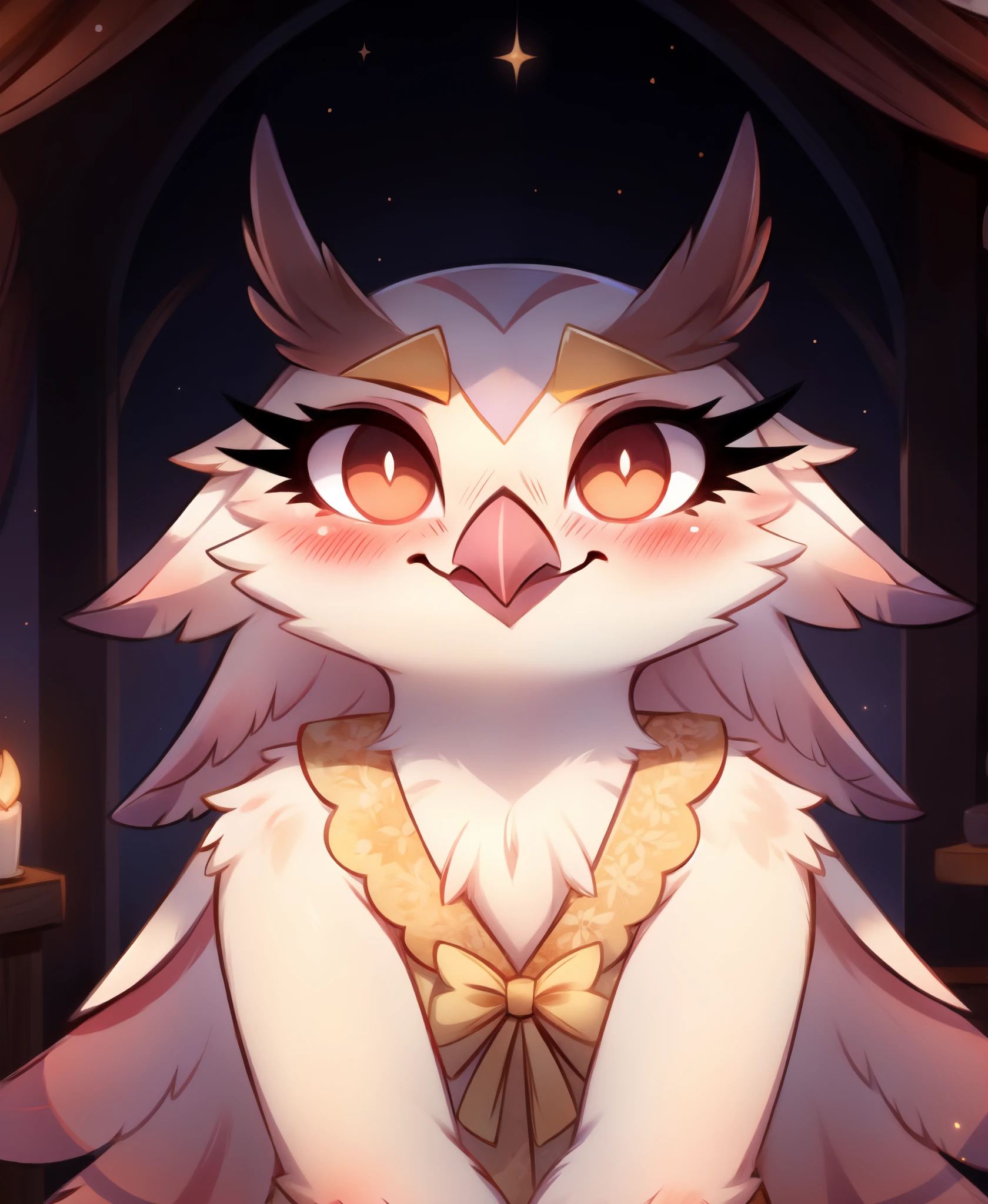 Stella, owl, cute, blushing,,