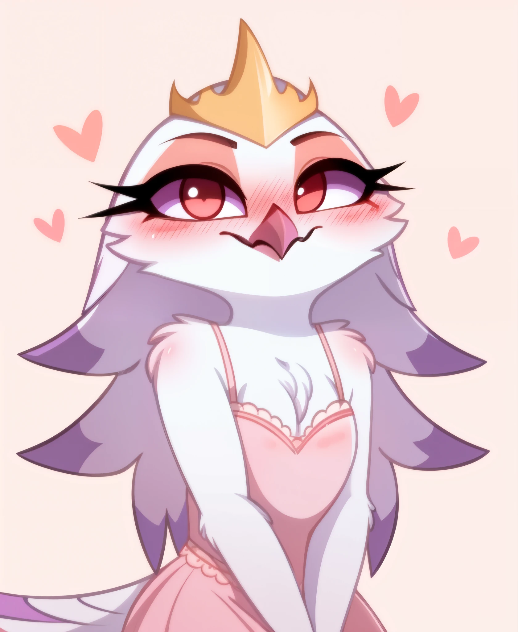 Stella, owl, cute, blushing