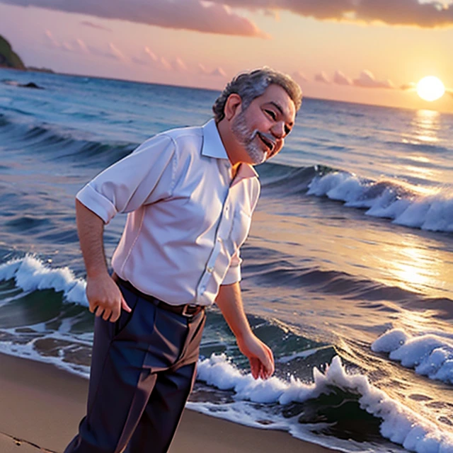 Presidente do Brasil, Luiz Inácio Lula da Silva,  aproveitando a praia no por do sol,  On the water