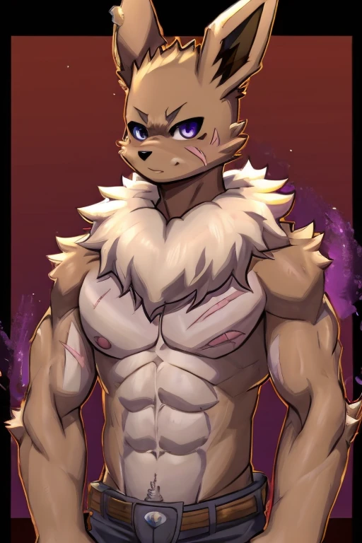NSFW, Solo, male, deer, doe, brown fur, grey fur, brown body, grey body, (((muscular))), slightly chubby, big, large, wide, thick, green eyes, detailed eyes, blonde hair, short hair, red hair tips, red highlight in hair, emo hair, smiling, underwear, cleavage, alleyway, plants, snout, bulge, big bulge, outline visible through panties, by inu-sama, by dogmita, by kishibe, by Einshelm, by chelody, by dimwitdog, standing