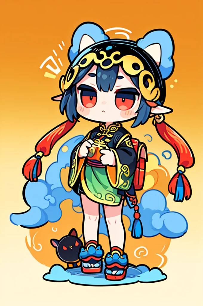 Game character design，3D character rendering，(((Vector illustration style)))，(Chinese - chic Chinese mythological God of Wealth, anatomically correct, oriental elements), (A lovely God of Wealth，Riding an e-bike，Backpack packed with gold ingots，Treasures follow), (Chinese Colors, Advanced Color Matching, Gradient Background, White Background: 1.5), (Very Detailed, Well Designed, Clear Lines, High Definition, Best Quality, Masterpiece, Official Art, Cinematic Lighting Effects, 8K)， (Full body shot: 1.5), ((Chinese element background，Auspicious cloud background)), (pov, first-person view, Ghibli-like colours, Luminism, cinematic lighting, UHD, masterpiece, ccurate, anatomically correct, textured skin, super detail, high details, high quality, award winning, best quality, 16k), Pop Mart blind box, 3Drenderingof