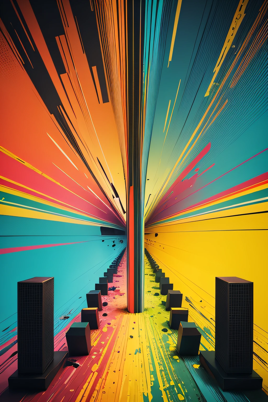 fundo de publicidade), ((abstrato)), cores vibrantes, realista, luzes, Pintura em tela, Folheto estilo reggae