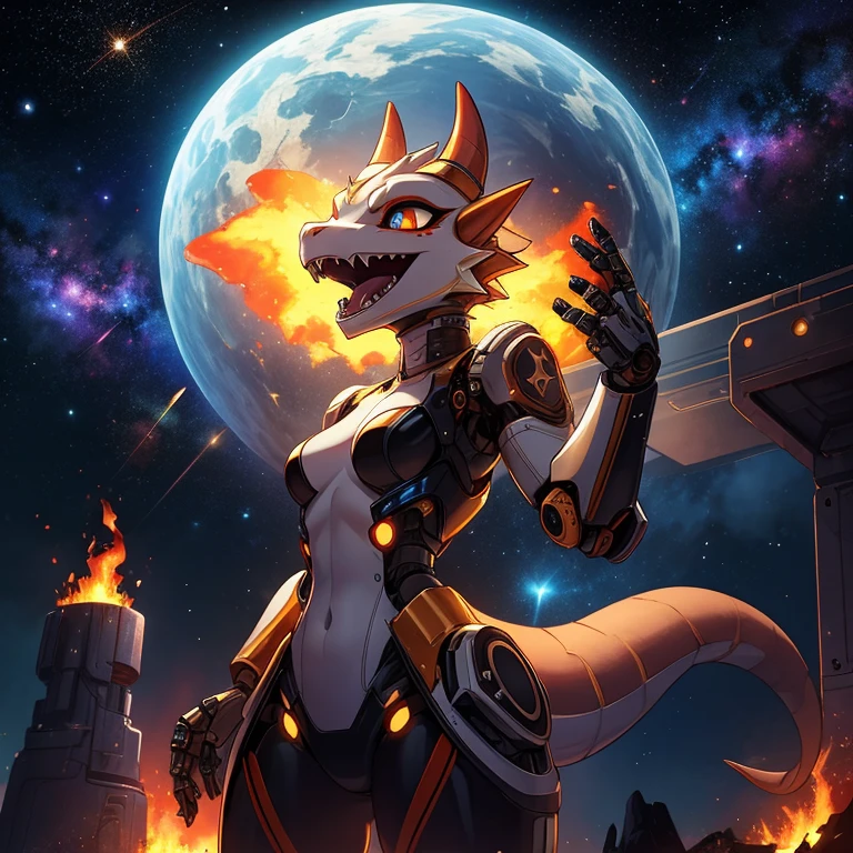 Masterpiece, High quality, High quality of art, best quality, best details, anime artstyle, 2d lineart, anime 2d lineart, ultra detailed, Furry, female, protogen, dragon, Reptilian skin, pebbles and crystals on the skin, gradient from purple to blue green eyes, The pink star wings, large breast, naked, nsfw, naked pussy, In cosmos, fluffy hair with Feathers, stone skin, lava and space around, Pink misty wings, red glowing Deer's horns, a huge snake worm crawling in the background, Gradient eyes from bright pink blue to bright blue green, cubic lava flows out of the vagina, red lava, blue chains in sky, fluffy mane, protogen, red fire mane, stone hips, Immersed in lava, stone belly, white jaw