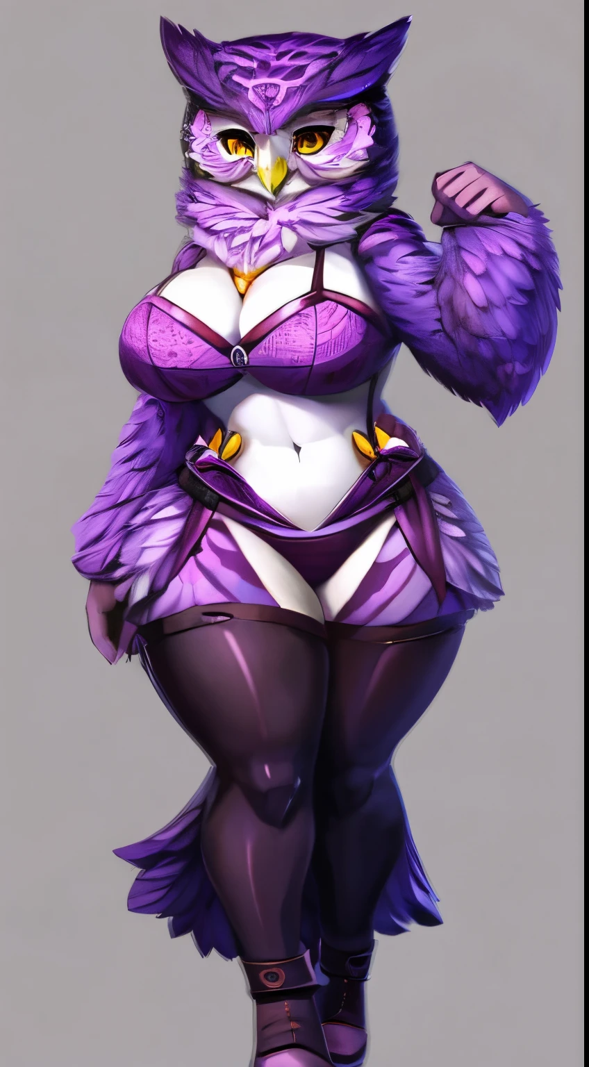 Thick purple owl girl