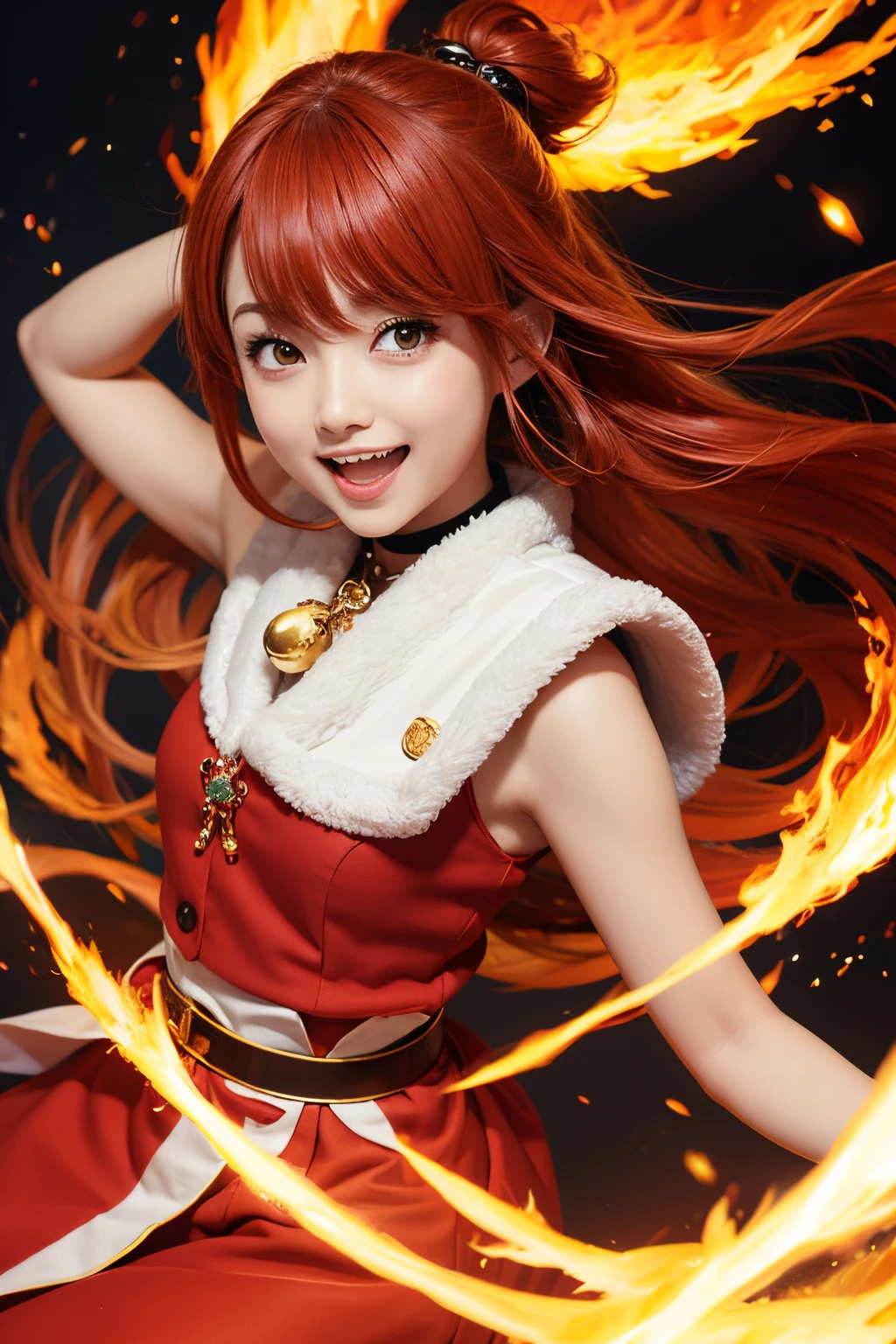 digitalart、Fire Spirit、Yuru Chara Style、Laugh、Wearing a bell