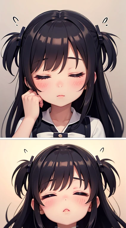 A closes her eyes and pouts her lips as she kisses me.