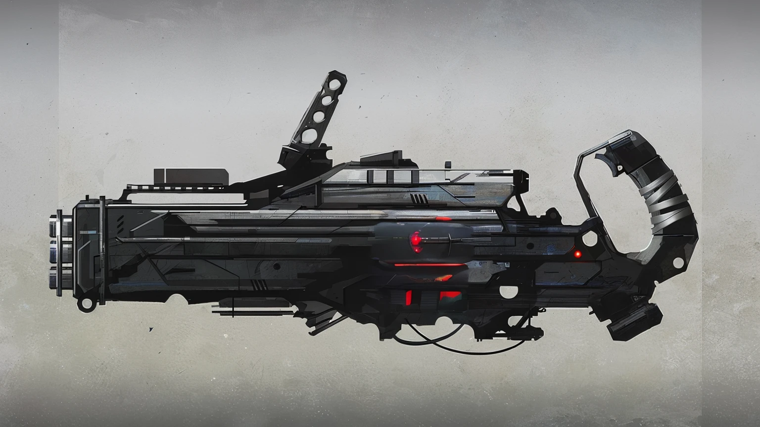 there a picture of a futuristic gun with a red light, destiny concept art, futuristic laser cannon, detailed laser cannon, high detail concept art, futuristic weapon cannon, hyperdetailed concept art, scifi weapon, detailed scrappy laser cannon, gauss rifle, ultra detailed concept art, highly detailed concept art, giant red glowing red lens in the center, reflective, scratched,