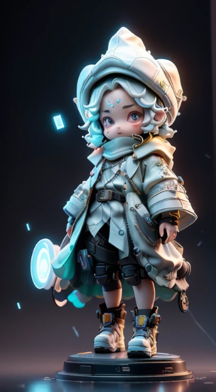 Blind box style,((Full body photo),1 Transparent cute wizard, Exquisite hat:1.2, Exit hat: 1.2, Cyberpunk, Fantasy glow, clean, white background, (Raytracing, HDR, Unreal rendering, Reasonable design, High detail, Masterpiece, Best quality, Ultra HD)