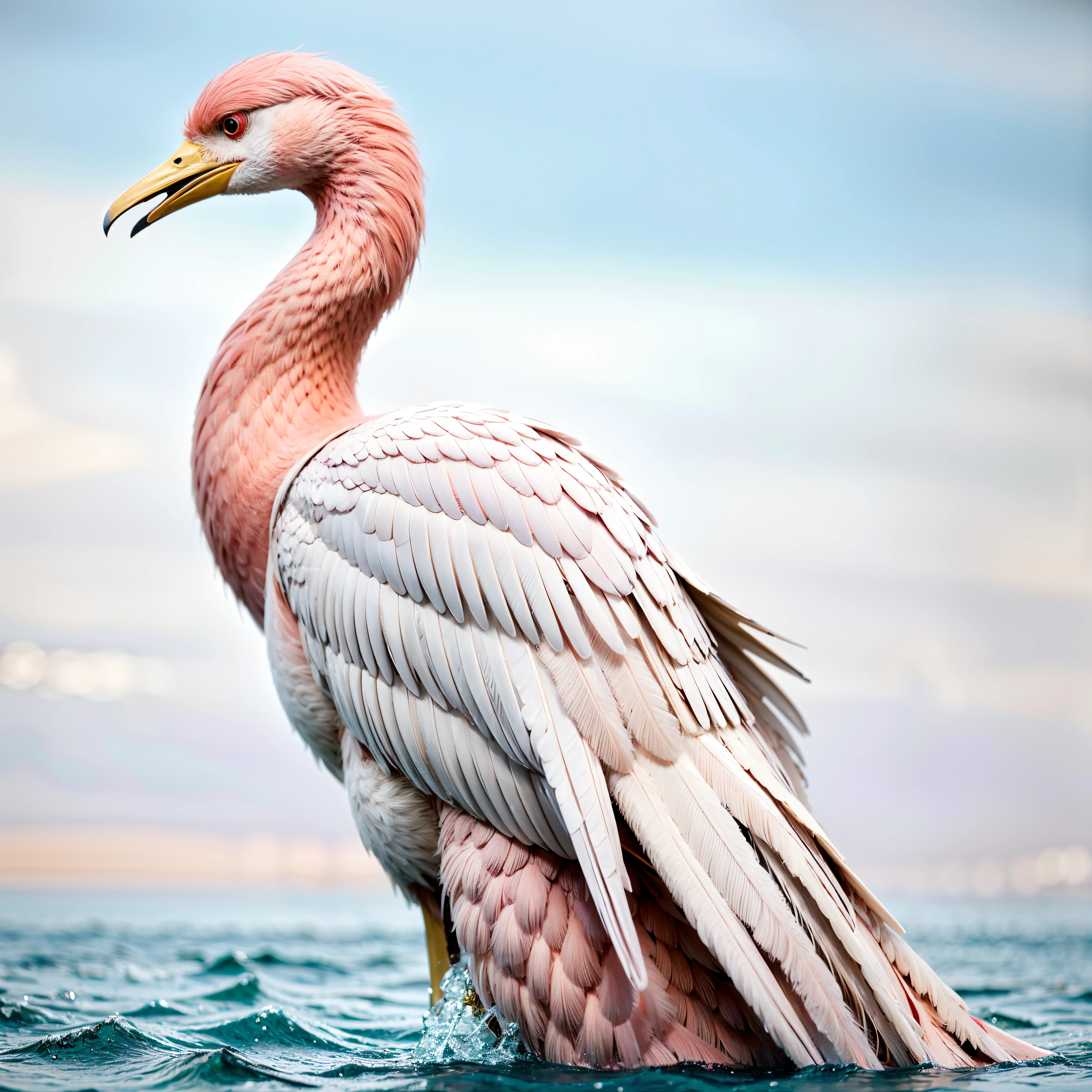 Flamand rose enervée realiste