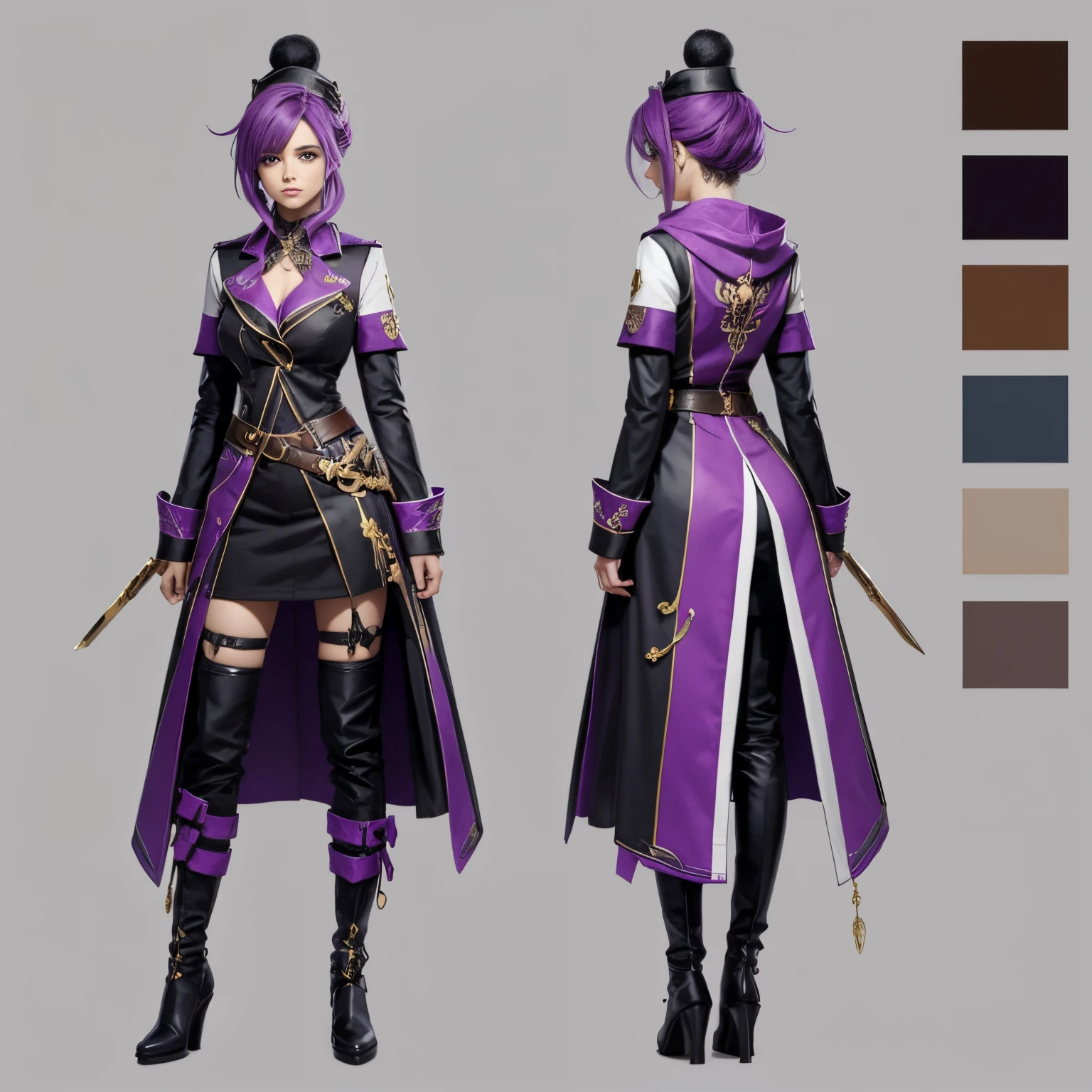 Please make a character who has a unique outfit with a good color scheme