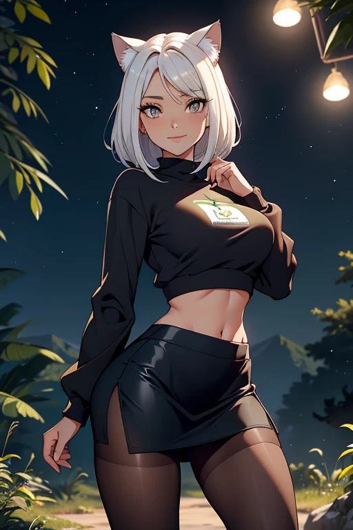 uniforme escolar, uniforme escolar japones foto de corpo inteiro, todo o corpo , cat ears on the head of a beautiful young woman wearing a short skirt, usando meias preta longas apertado ,corpo inteiro na foto,floresta a noite varias luzes,belas coxas, coxas lindas belhos olhos escuros detalhados, sueter branco apertado,maio apertado , tight pantyhose, mini saia , ceu limpo a noite com estrelas numa floresta a noite,short curto linda jovem, olhos sedutores feminino.CABELO CURTO PRETO((CABELOS CURTO PRETO))salto alto, em pe foto de corpo inteiro,cat ears on the head of a beautiful young woman wearing a short skirt, usando meias preta longas e sueter branco apertado,corpo inteiro na foto,floresta a noite varias luzes,belas coxas, coxas lindas belhos olhos verdes detalhados., sueter branco apertado,maio apertado , tight pantyhose, mini saia , ceu limpo a noite com estrelas numafloresta a noite,short curto linda jovem, olhos sedutores feminino.CABELO CURTO PRETO((CABELOS CURTO PRETO)) belos olhos , sorriso lindo, usando oculos
