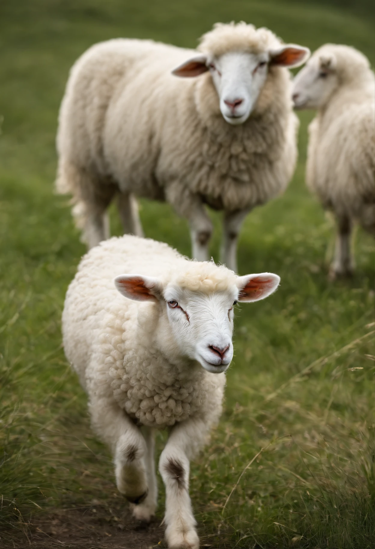 White sheep,Frontal photo