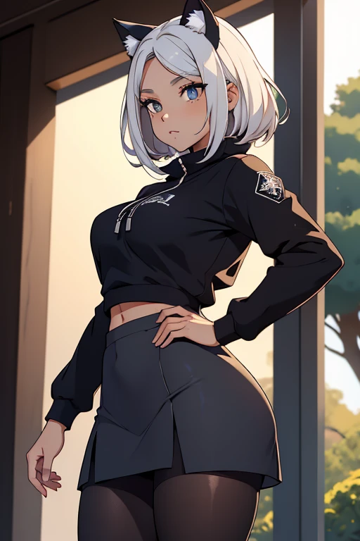 uniforme escolar, uniforme escolar japones foto de corpo inteiro, todo o corpo , cat ears on the head of a beautiful young woman wearing a short skirt, usando meias preta longas apertado ,corpo inteiro na foto,floresta a noite varias luzes,belas coxas, coxas lindas belhos olhos escuros detalhados, sueter branco apertado,maio apertado , tight pantyhose, mini saia , ceu limpo a noite com estrelas numa floresta a noite,short curto linda jovem, olhos sedutores feminino.CABELO CURTO PRETO((CABELOS CURTO PRETO))salto alto, em pe foto de corpo inteiro,cat ears on the head of a beautiful young woman wearing a short skirt, usando meias preta longas e sueter branco apertado,corpo inteiro na foto,floresta a noite varias luzes,belas coxas, coxas lindas belhos olhos verdes detalhados., sueter branco apertado,maio apertado , tight pantyhose, mini saia , ceu limpo a noite com estrelas numafloresta a noite,short curto linda jovem, olhos sedutores feminino.CABELO CURTO PRETO((CABELOS CURTO PRETO)) belos olhos , sorriso lindo