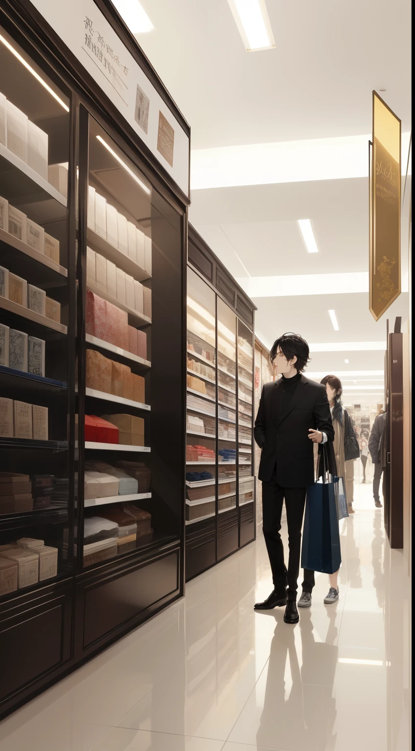 tmasterpiece, Best quality at best, absurderes, Perfect anatomy, There are no main characters,crowd of, inside in room, shopping mall, Women#39;s clothing area。