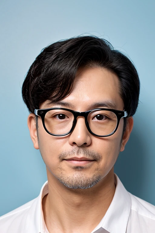 40 year old man wearing glasses,Background white