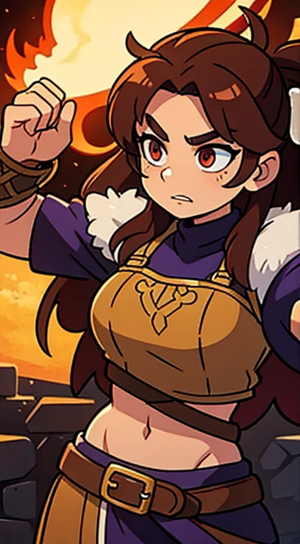 A Large Viking Warrior with Brown Hair and Fiery Eyes