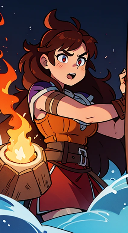 A Large Viking Warrior with Brown Hair and Fiery Eyes
