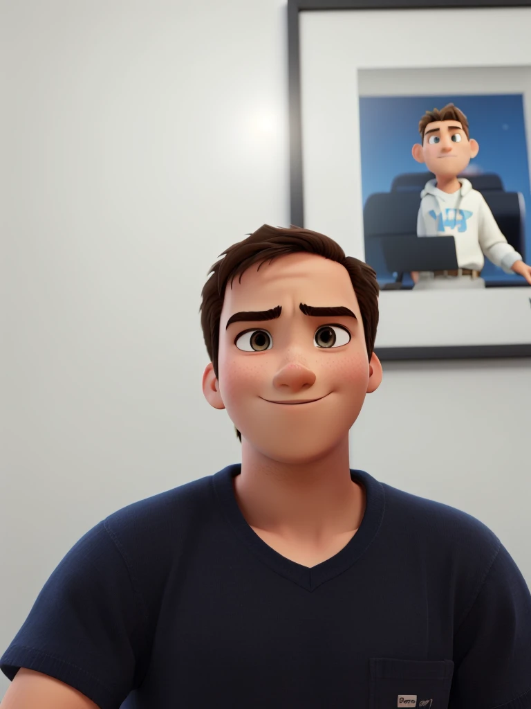 A 15 year old boy Pixar 3d version, without any facial expression