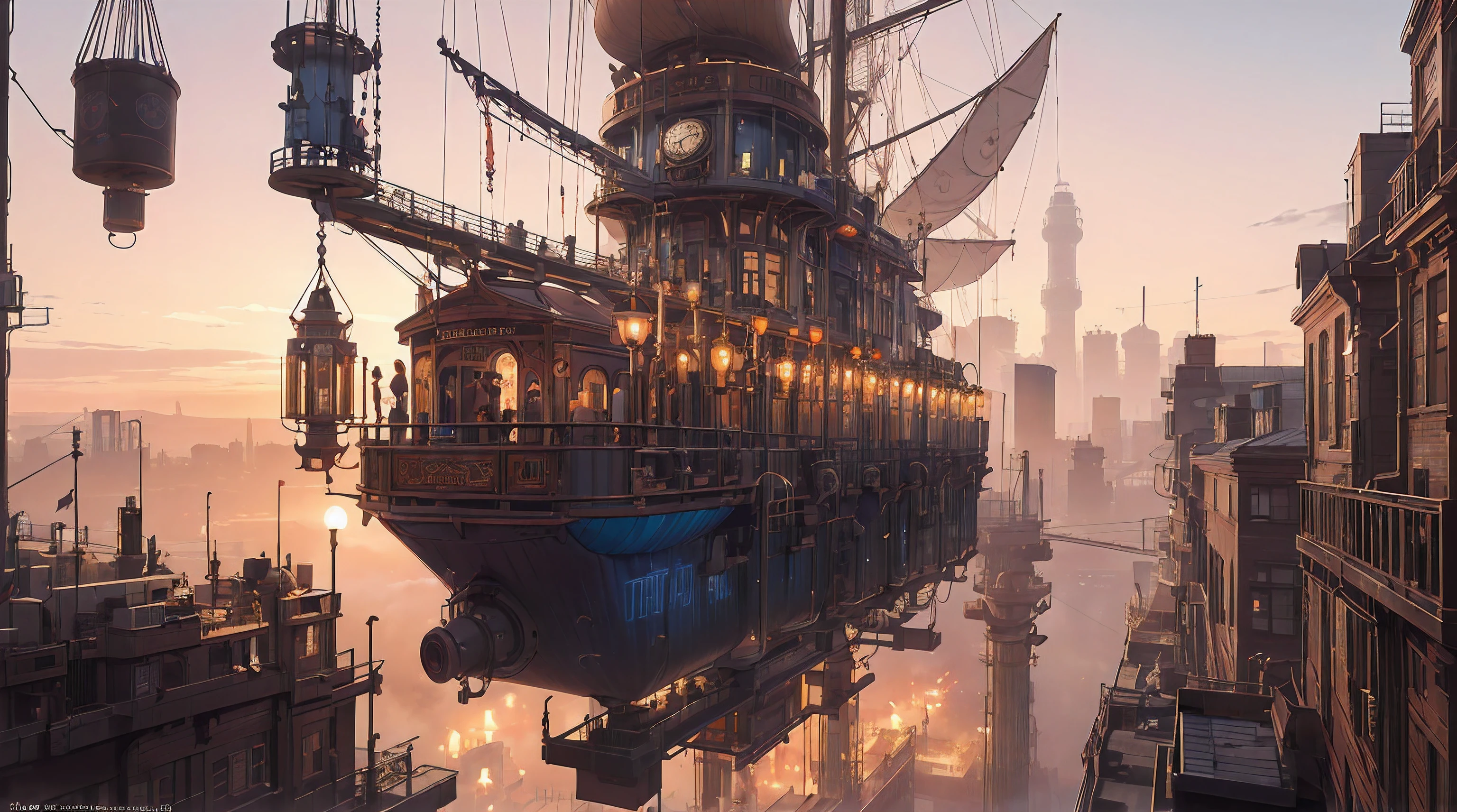 ((Romantic background wallpaper with epic and ultimate steampunk atmosphere)), ((Steampunk)), (Vivid colors), (transport airship flying in the sky:1.3),
BREAK, (3D multilayer structure, Steampunk 18th century New York Main Street:1.4), (Lots of steampunk machines:1.3 , steam and chimney) (A factory from the industrial age fills the screen. :1.3), ((steampunk adventure cityscape:1.3)), (Best Steampunk Adventure: 1.2), (steampunk gear decoration: 1.3), (Steampunk street with skyscrapers:1.3) (18th century 1 hot air balloon:1.3),
BREAK,
(Building layout with a sense of depth, Gradually move from the front of the screen to the back.々I will move to.々the building continues:1.3)

BREAK,(A professional industrial mechanical designer designs an airship:1.3), ((A neatly decorated and finished steampunk Victorian 1 airship:1.3)), (airship airplane propeller:1.3), (Completed airship hull:1.4), An airship that flies in the sky with a propeller turboshaft engine, Shipped with engineering design in mind:1.4)), (The airship is placed on the side so that it can be seen clearly..:1.3),

 BREAK, (masutepiece: 1.4), Super Resolution, ((Insanely detailed:1.3)), Sense of depth, (Super colorful pastel art will be displayed full screen: 1.4), Looks like old punk, ((All Pages, 18th century ,Victorian)), (NOhumans: 1.5), (The ultimate single illustration:1.3), (Configure as much as possible&#39;I can&#39;t see much of the sky), (ccurate), gotik: 1.1), Coal-fired power generation