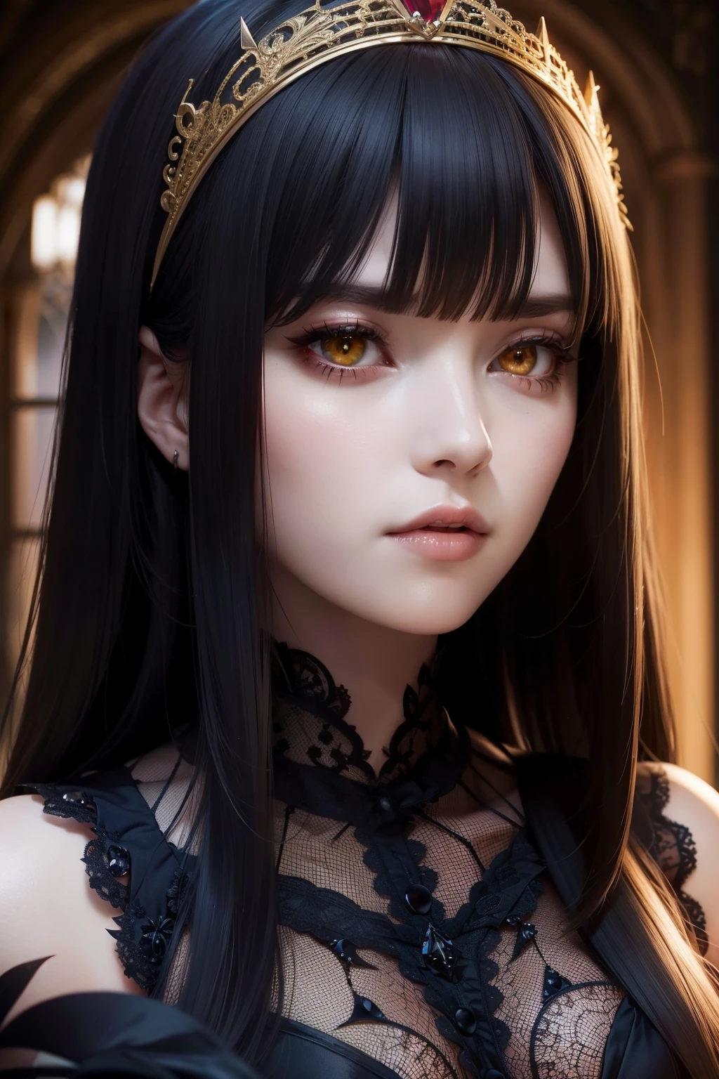 a close up of a woman in a black dress with a cat ears, realistic render character art 8 k, perfect android girl, portrait knights of zodiac girl, artgerm, realistic unreal engine, beautiful female android, realistic character, 8k high quality detailed art, hyperdetailed fantasy character, intricate ornate realistic cgi style