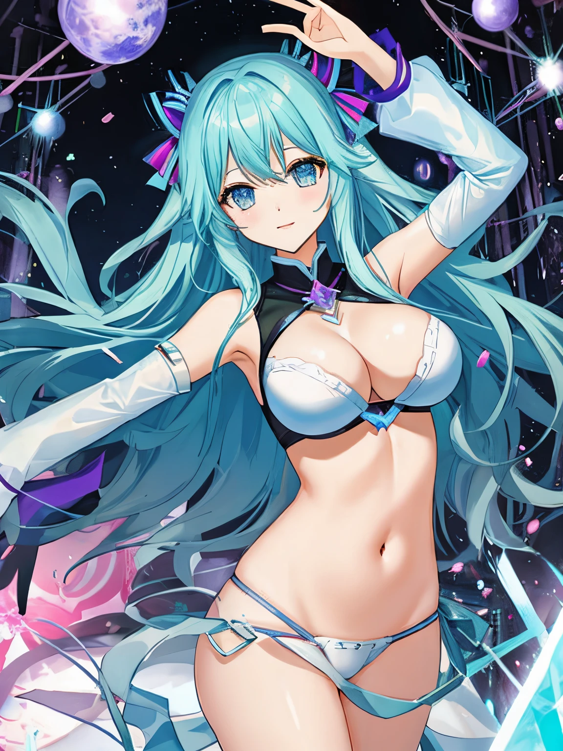astral curvy girl body, chaos atmosphere