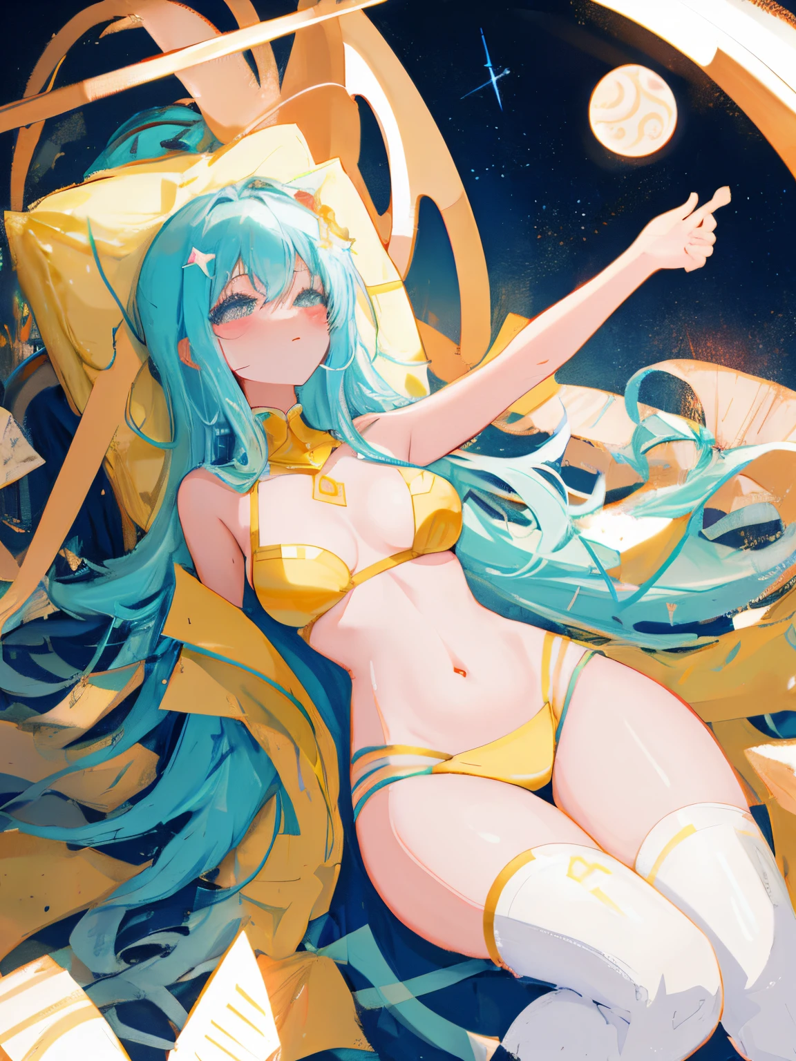 astral curvy girl body, chaos atmosphere