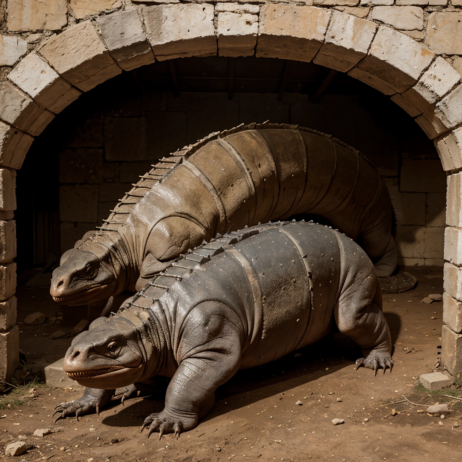 Permian great dying extinction. Lystrosaurus dying