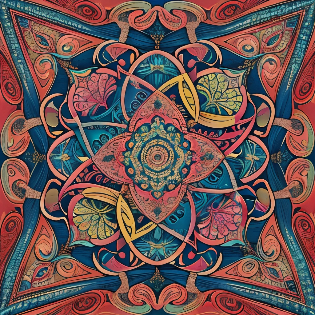 Official Art、unity 8k wall paper、ultra-detailliert、Beautifully Aesthetic、masterpiece、top-quality、(Zentangle、a Mandala、Tangles、Tangles)、(Fractal Art:1.3)、ighly detailed、Dynamic angles、The most beautiful forms chaos、elegent、Brutalist design、Vibrant colors、romantism、