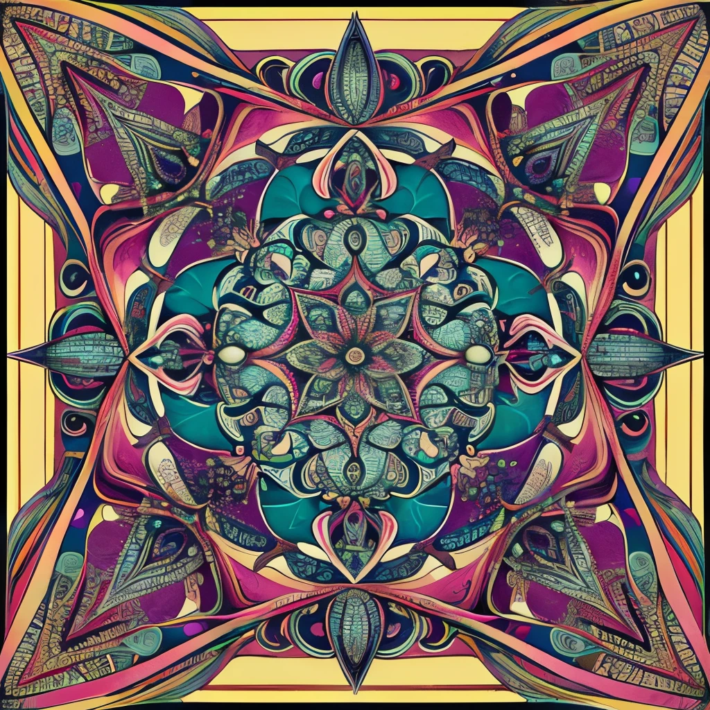 Official Art、unity 8k wall paper、ultra-detailliert、Beautifully Aesthetic、masterpiece、top-quality、(Zentangle、a Mandala、Tangles、Tangles)、(Fractal Art:1.3)、ighly detailed、Dynamic angles、The most beautiful forms chaos、elegent、Brutalist design、Vibrant colors、romantism、