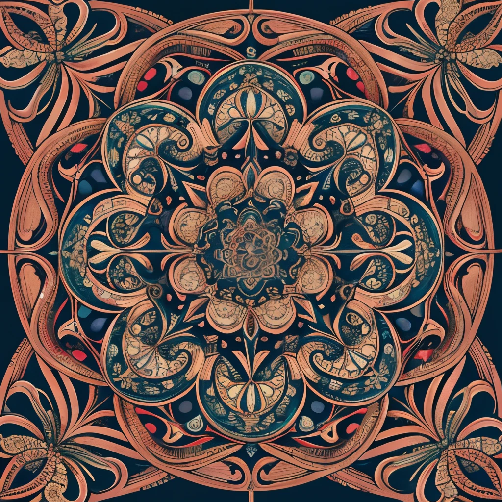 Official Art、unity 8k wall paper、ultra-detailliert、Beautifully Aesthetic、masterpiece、top-quality、(Zentangle、a Mandala、Tangles、Tangles)、(Fractal Art:1.3)、ighly detailed、Dynamic angles、The most beautiful forms chaos、elegent、Brutalist design、Vibrant colors、romantism、