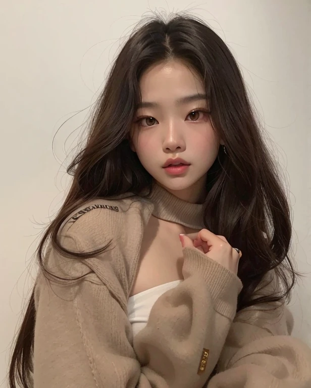 A closeup of a woman with long hair wearing a sweater;, Jennie Blackpink, Parque Roseanne do Blackpink, Gongbi, Retrato de Jossi do Blackpink, jossi do blackpink, Foto de perfil do headshot, Jaeyeon Nam, Xision Wu, Heonhwa Choe, Ulzzang, Mai Anh Tran, Lalisa Manobal, a young asian woman