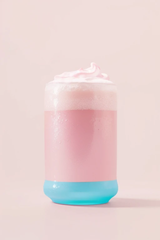 pink foam beer,The bottom of the cup also pink,background all pink,Gives people a cute and bright visual conflict,Animation style,Different colors to highlight the beer and background,There#39;s no blue in it